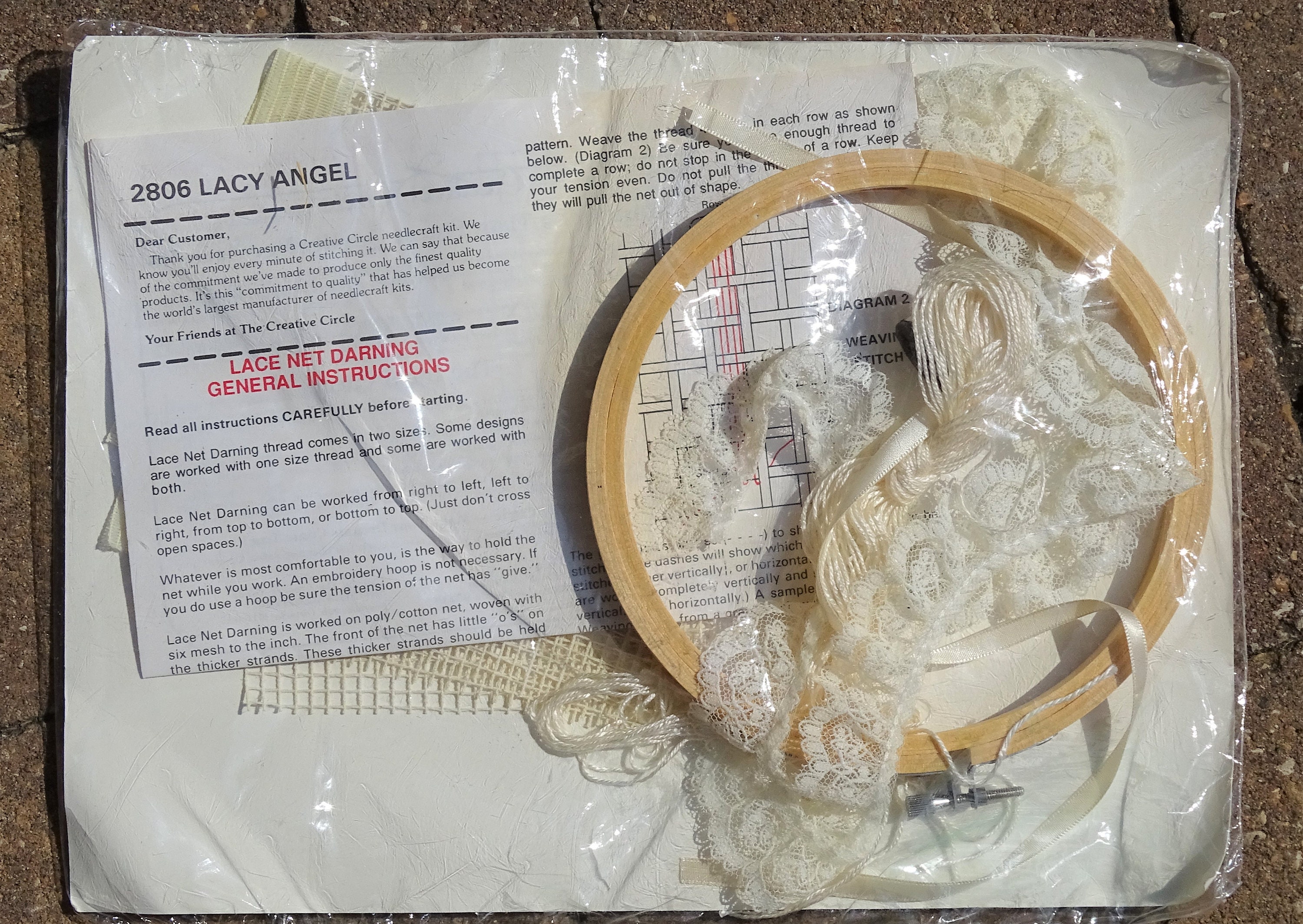 Creative Circle Lace Darning Kit #2806 Lacey Angel - 6 Hoop