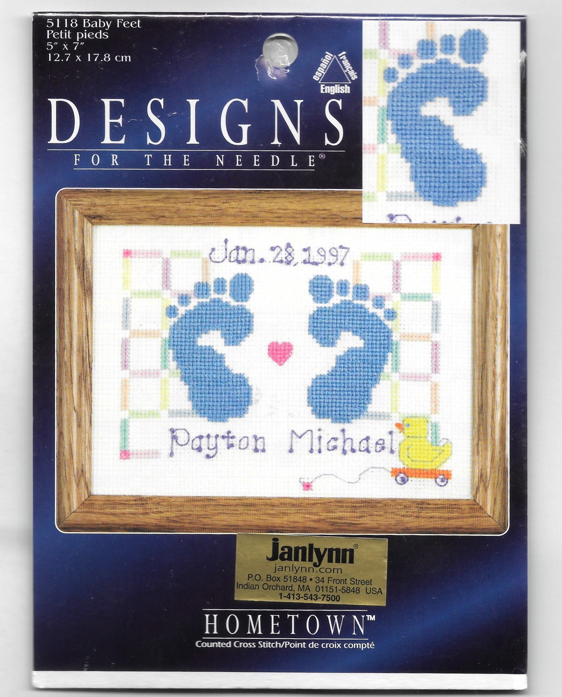 birth record janlynn Counted cross stitch kit PAINT NOT INCLUDED Little