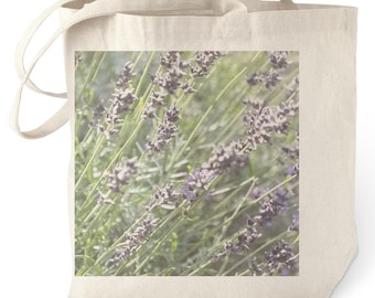 French Lavender Cotton Canvas Tote Bag: Eco-Friendly Market Shopper