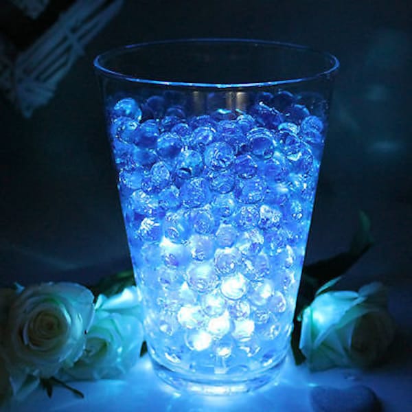 Wedding Table Decoration Top Table Centrepiece LED Light with Aqua Vase Crystals