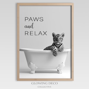 Bathroom Prints Animal  | Bathroom Art Funny | Digital Download | Funny Art for Home Decor | Neutral Bathroom Decor | Cute Animal Art