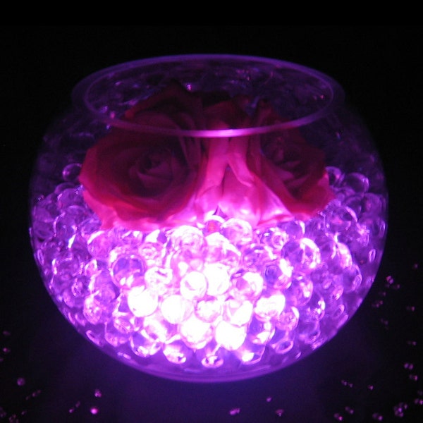 Beautiful Glowing Wedding Table Decorations - LED Light with Vase Crystals