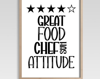 Keukenprint - grappige muurkunst - esthetisch keukendecor, schattige kookkunst, keukencitaat Home Decor - hoge kwaliteit 300 DPI