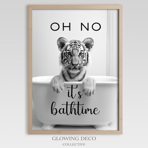 Bathroom Prints Animal  | Bathroom Art Funny | Digital Download | Funny Art for Home Decor | Neutral Bathroom Decor | Cute Animal Art