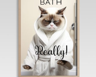 Bathroom Prints Animal  | Bathroom Art Funny | Digital Download | Funny Art for Home Decor | Neutral Bathroom Decor | Cute Animal Art