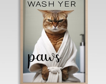 Bathroom Prints Animal  | Bathroom Art Funny | Digital Download | Funny Art for Home Decor | Neutral Bathroom Decor | Cute Animal Art