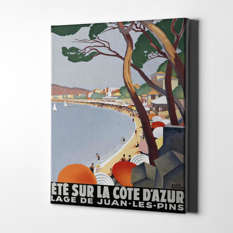 L'ete Sur La Cote D'azur French Riviera Travel Poster / Canvas Print - Etsy