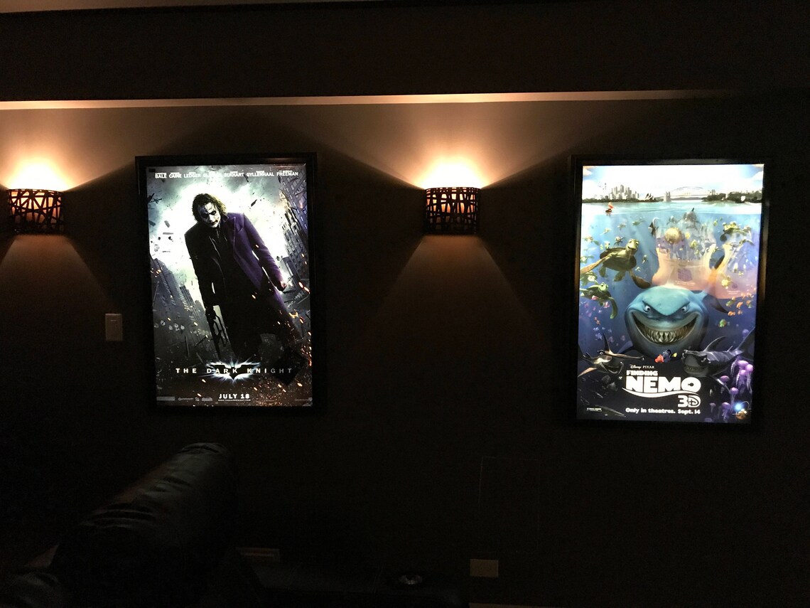 Large Frame Movie Poster Led Light Box Display Frame Cinema Etsy