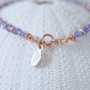 Stunning Tanzanite Karen Hill Tribe Rose Gold Fill Faceted Mini Coin Bracelet December Birthstone Gift Idea for Girls Mothers Day Idea image 2