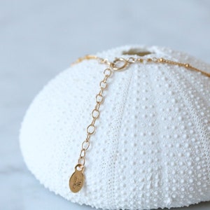 Unique Rutilated Quartz Asymmetric Design Gold Ball Chain Necklace Handmade in Paris April Birthstone Girls Gift Idea image 4