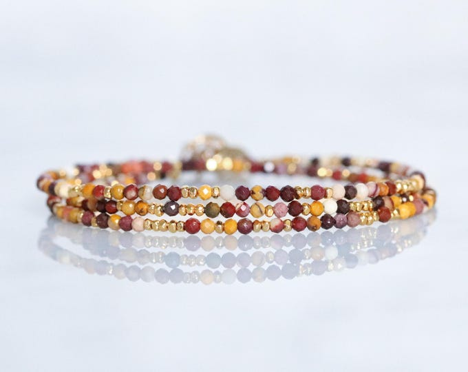 Featured listing image: Mookaite Jasper Gold Wrap Bracelet