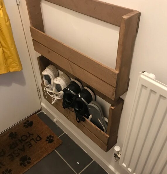 Zapatero Montado en la pared rústico madera ligero Etsy España