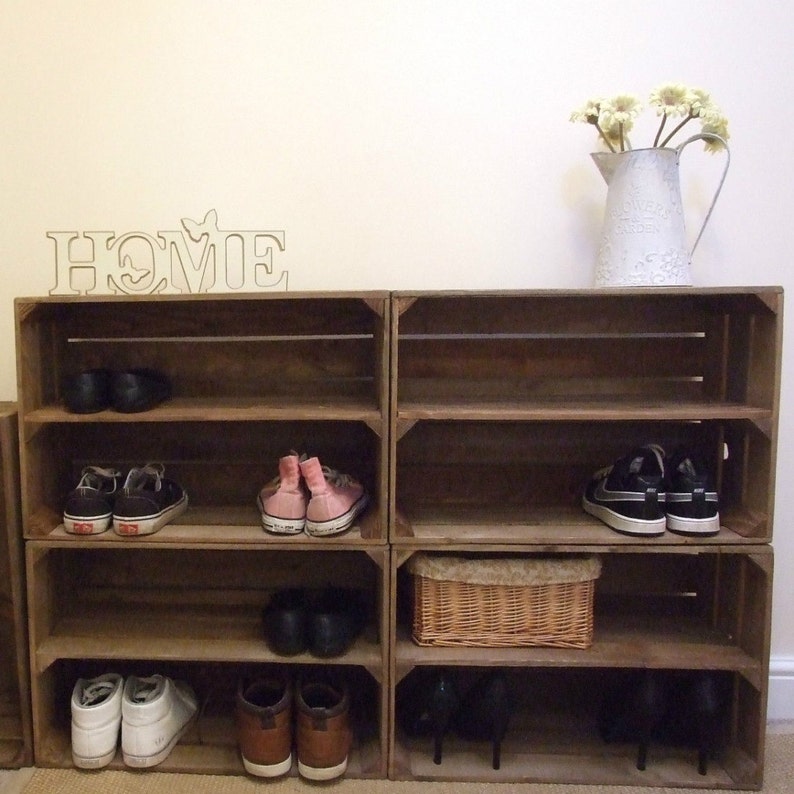 4 X Shabby Chic Wooden Shoe Racks Rustic Vintage Shoe Etsy