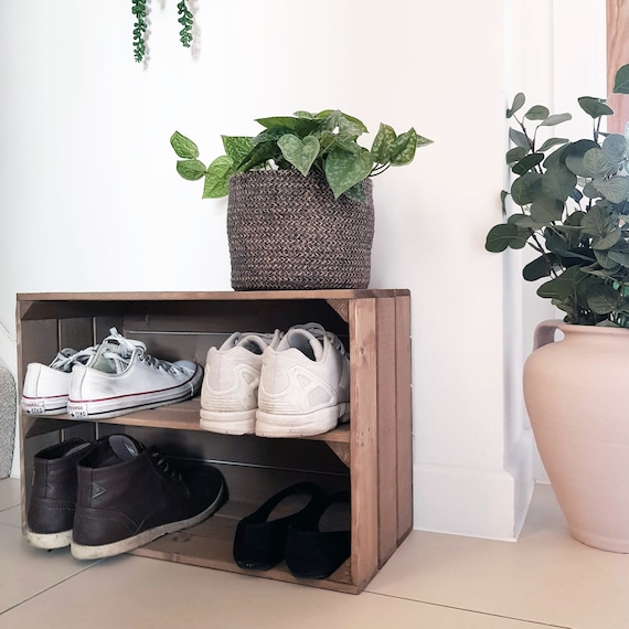 Shoe Rack Wall Mounted Rustic Wooden Lightweight Shoe Storage Solution in  Stock Fast Dispatch 