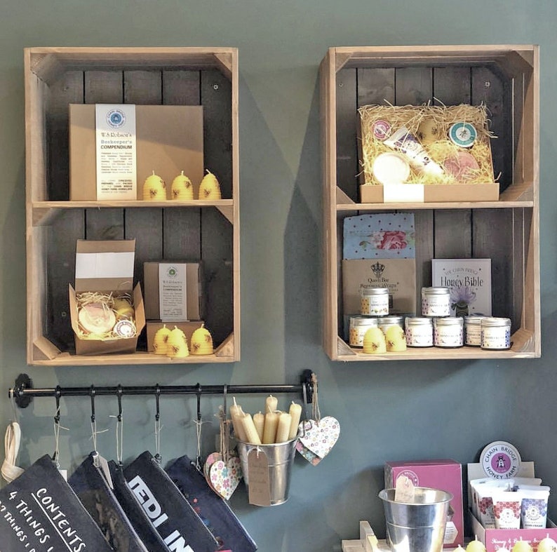 Rustic Vintage Style WOODEN APPLE CRATE Display Shelf Etsy