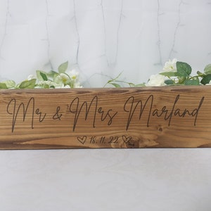 Wedding Top Table sign, Rustic Personalised wooden table signs, wooden wedding sign, 2 designs ,rustic wedding decor, boho, woodland wedding