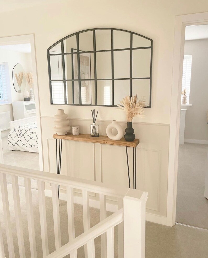 Narrow Console Table With Hairpin Legs Wooden Rustic Hallway Etsy