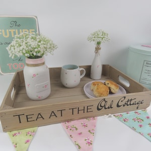Personalised Rustic Wooden Tray, Gift, handmade wooden apple crate tea tray, serving tray, breakfast tray or garden seedling tray, image 5