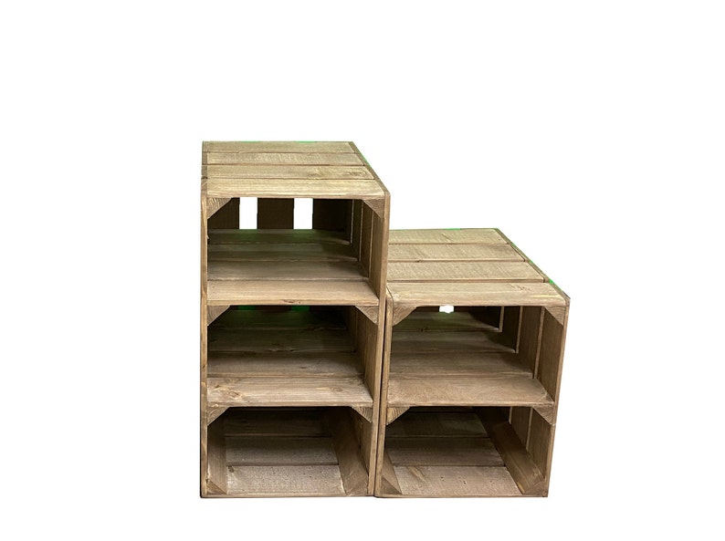 Tall SHOE RACK Various sizes, wooden rustic apple crate shoe rack, narrow and tall shoe storage extra depth image 5