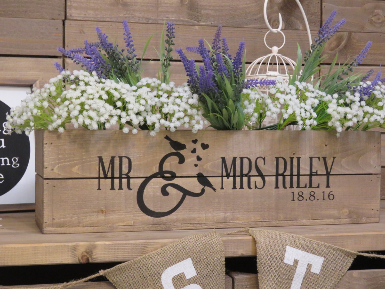 Personalised Wedding Table Centrepiece Rustic Wooden Wedding - Etsy UK