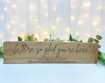 Wedding Welcome sign, Rustic Personalised welcome sign, Chunky wooden wedding sign, wedding decor, personalised wedding sign