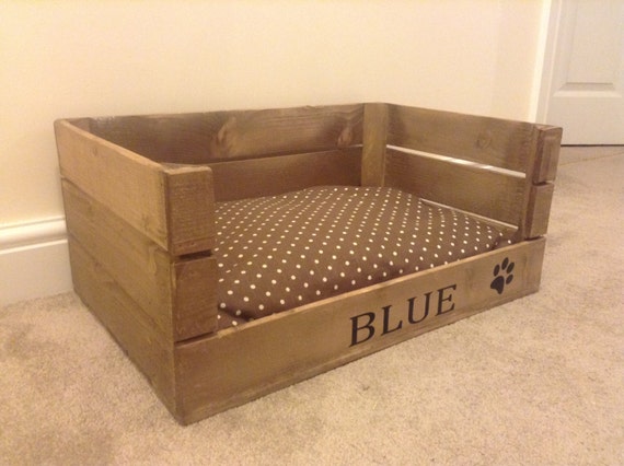 apple crate dog bed