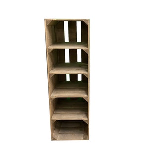 Tall SHOE RACK Various sizes, wooden rustic apple crate shoe rack, narrow and tall shoe storage extra depth image 3