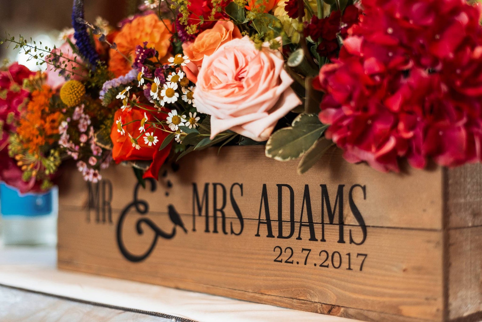 Personalised Wedding Table Centrepiece Rustic Wooden Wedding - Etsy UK