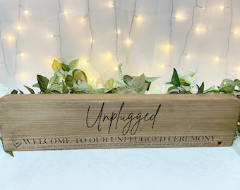 Unplugged Wedding Welcome sign, Rustic Personalised unplugged sign, Chunky wooden wedding sign, wedding decor, personalised wedding sign