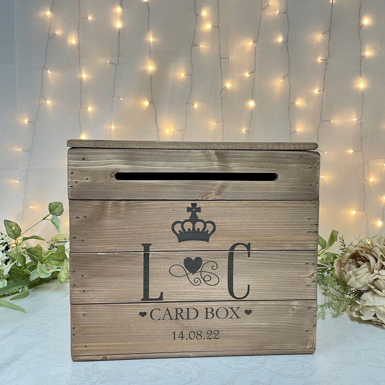 Wedding Card Post Box Personalised With Bride and Grooms Etsy UK
