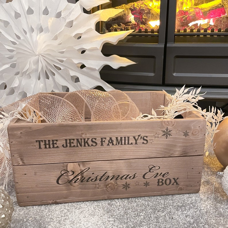 Personalised Christmas Eve Box Christmas Box Wooden Crate Etsy UK