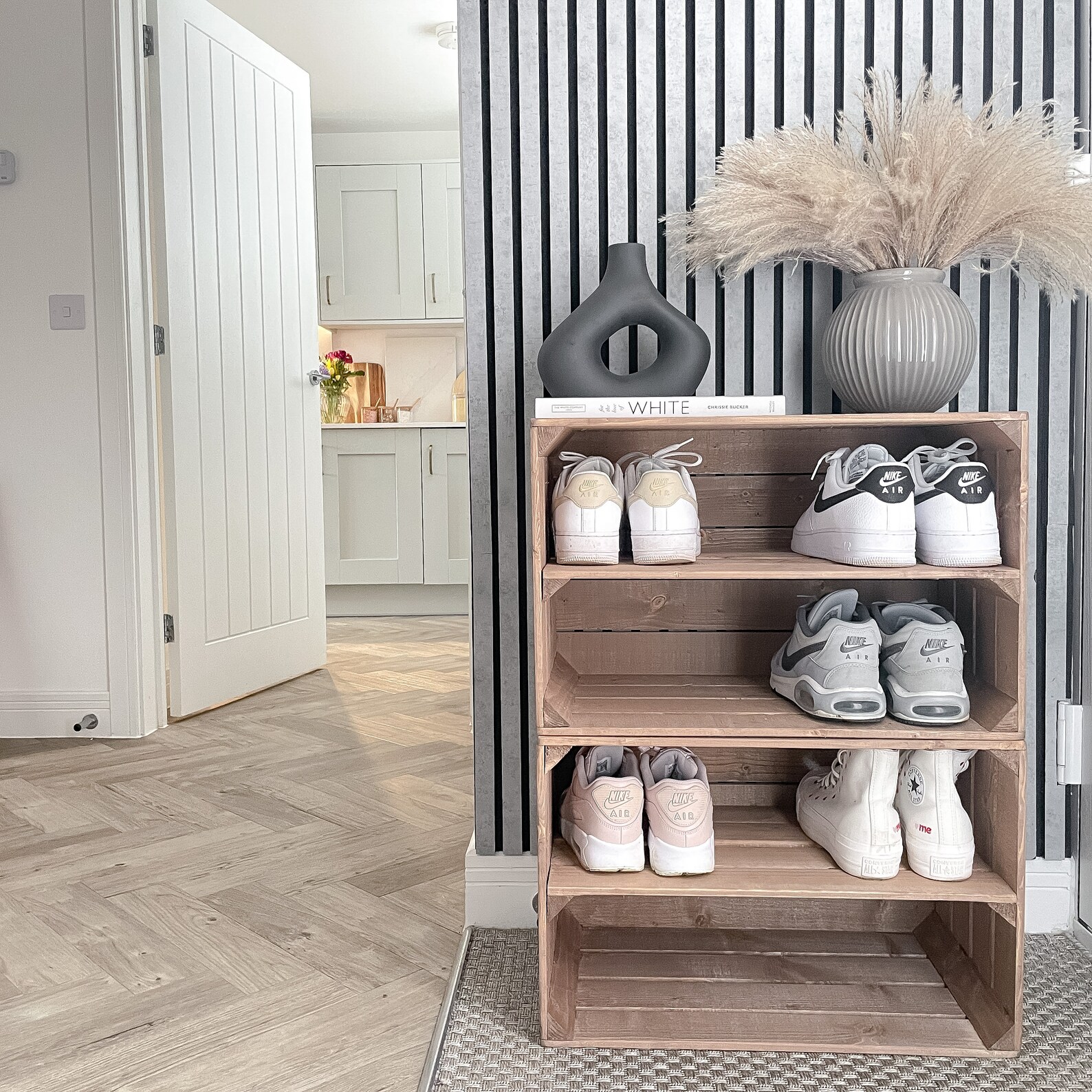 Shoe Rack EXTRA DEPTH Wooden, Rustic, Handmade, Vintage Style, Shoe