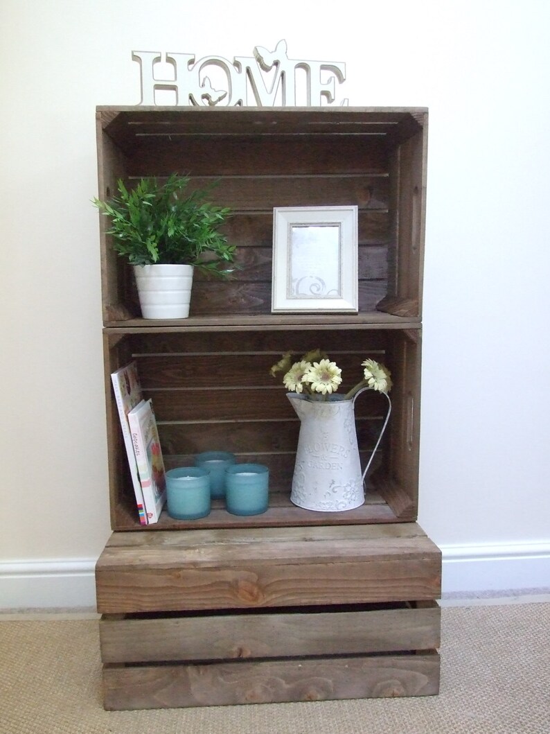 Vintage Style WOODEN APPLE CRATE Shabby Chic Fruit Crate Etsy UK