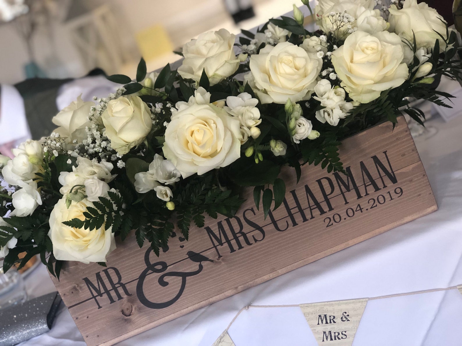 Personalised Wedding Table Centrepiece Rustic Wooden Wedding - Etsy UK