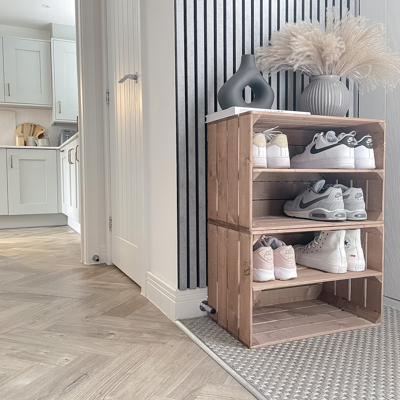 Shoe Rack EXTRA DEPTH Wooden, Rustic, Handmade, Vintage Style, Shoe