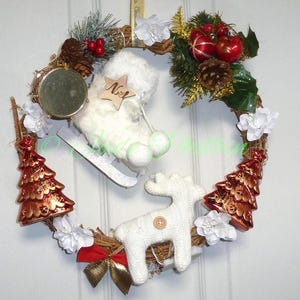 Reindeer Wreath, Light Up Wreath, Winter Wreath, Christmas Wreath, Deer Wreath, Magical Wreath, Ice Skate Wreath, Xmas