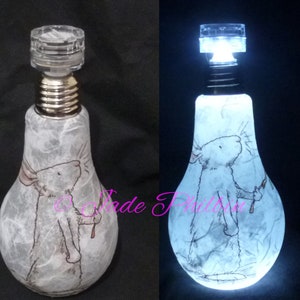 bunny night light, mood lighting, LED light, bunny Jar,light up jars, bunny bulb,bunny ornament,rabbit present,bunny lover gift , bunny lamp