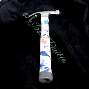 Personalized Hammer, Personalised Hammer, Decorative Hammer, Decoupage, Claw Hammer, Dads Hammer, Vintage Style Hammer,Hand painted Hammer,