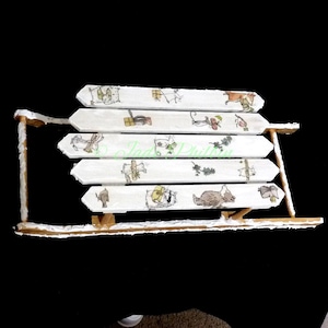 wooden sled ornament,unique christmas,holiday gift,decoupaged sled,santa sleigh,wood sleds,animal theme,custom wood sleigh,personalised