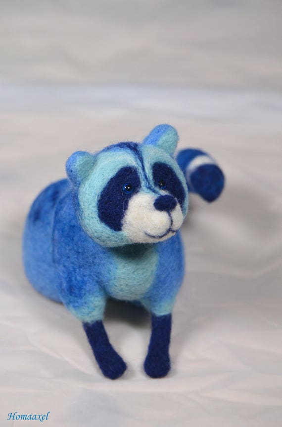 blue raccoon stuffed animal