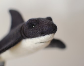 Soft wool sculpture Shark, Handmade needle felted toy Shark, Small wool toy Shark
