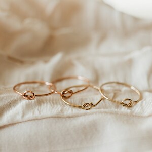 Knot Rose Gold Ring, Dainty Knot Ring, Stackable Rose Gold Ring, Ring for Galentines, Rings for Her, Dainty Ring