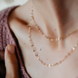 Whimsical Chain Necklace, Gold filled Layering Chain, Rose Gold Filled Layering Chain, Delicate Gold Chain, Minimalistic Rose Gold Chain