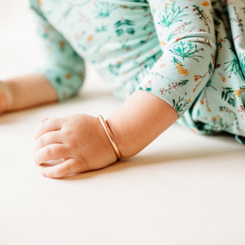 Personalized Rose Gold Baby Bracelet Personalized Baptism Etsy Italia