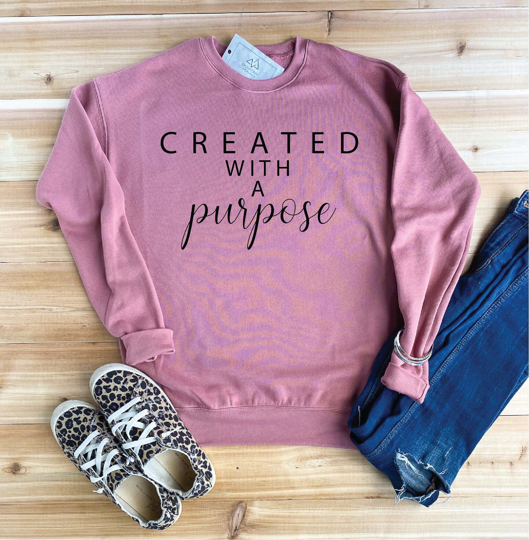 Created with a Purpose Women's Sweatshirt Christian Etsy