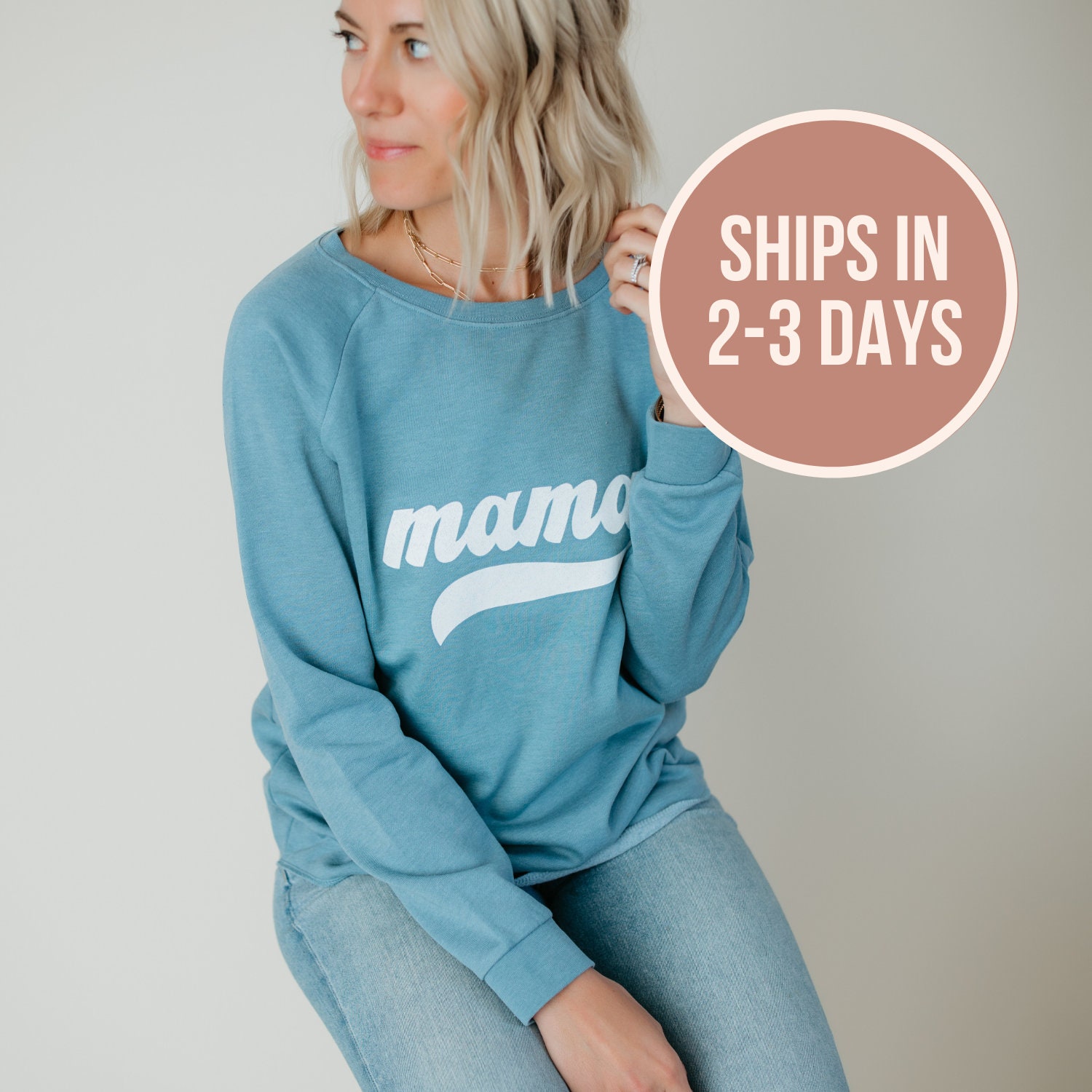 MountainMoverz Mama Crew Neck Women's Sweatshirt, Mama Graphic Crew Pullover Sweatshirt, Mama Shirt, Gift for Mom, Mama Chic Sweatshirt