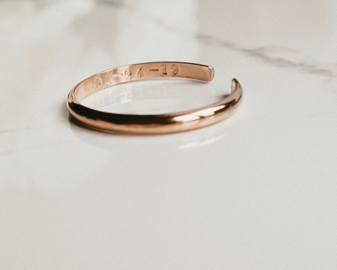 Engraved Rose Gold Baby Bracelet for Girl Personalized Etsy