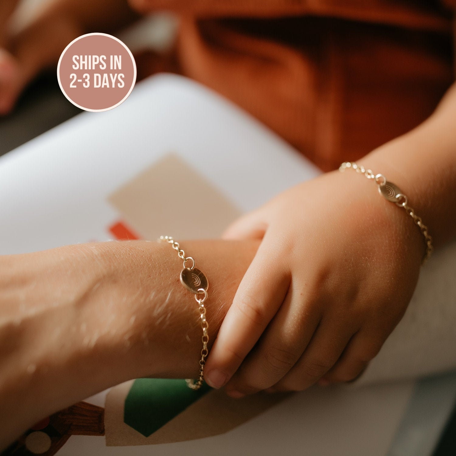 Rainbow Gold Filled Disc Bracelet Gold 