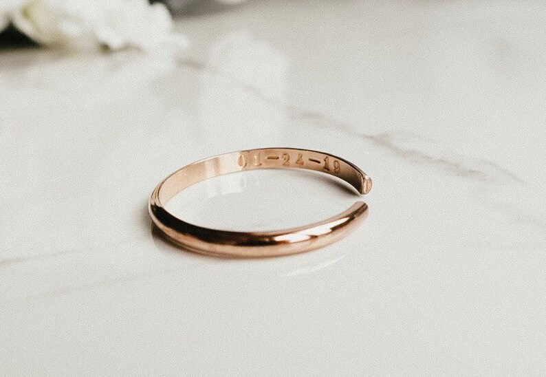 Personalized Rose Gold Baby Bracelet Personalized Baptism Etsy