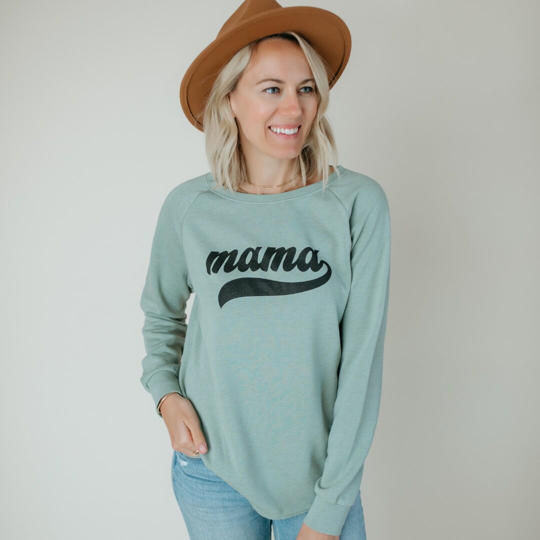 MountainMoverz Mama Crew Neck Women's Sweatshirt, Mama Graphic Crew Pullover Sweatshirt, Mama Shirt, Gift for Mom, Mama Chic Sweatshirt